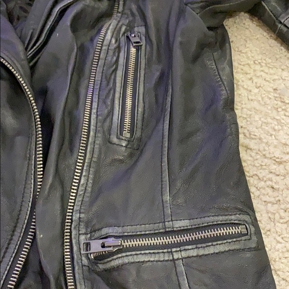All Saints Cargo Leather Biker Jacket - Picture 9 of 10
